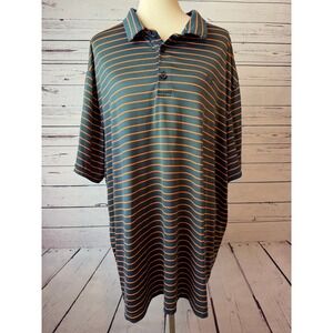 Under Armour Playoff Polo Golf Shirt 3XL Striped HeatGear Mens Illini 3X XXXL